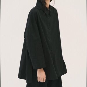 7115 by SZEKI Signature Unisex 3/4 Button Up - Black